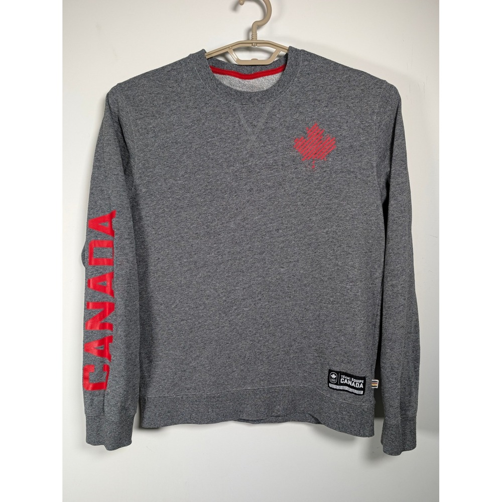 Hudsons Bay Team Canada Mens Sweatshirt Olympic Cotton Poly Grey Regular Fit M